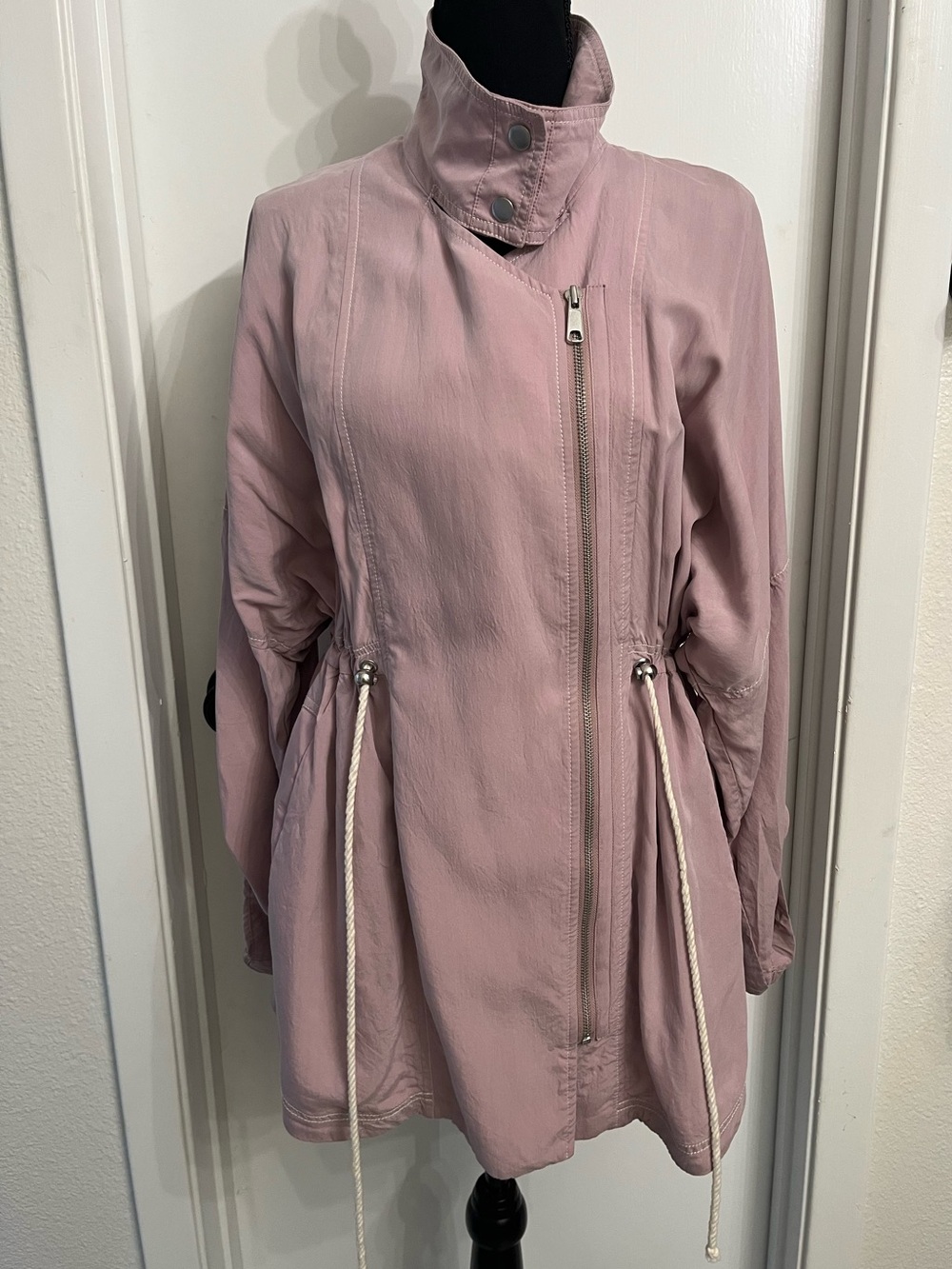 Anthropologie Dusty Pink Drawstring Utility Jacket
